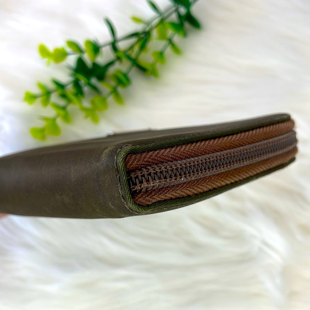 Prada Army green & Brown Nylon Zippy Wallet - Picture 7 of 16